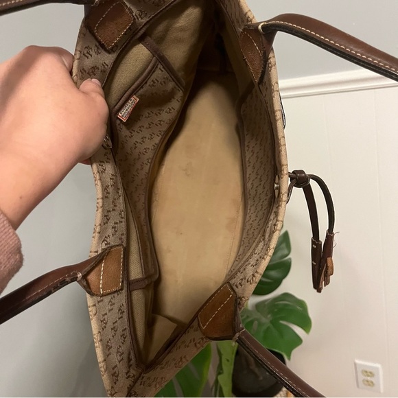 Dooney & Bourke Monogrammed Logo Large Shoulder Bag Leather Straps - Picture 5 of 10